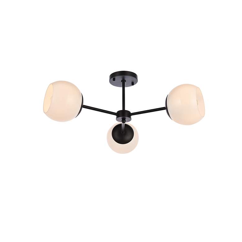 Image 4 Briggs 26" Flush Mount In Black With White Shade more views