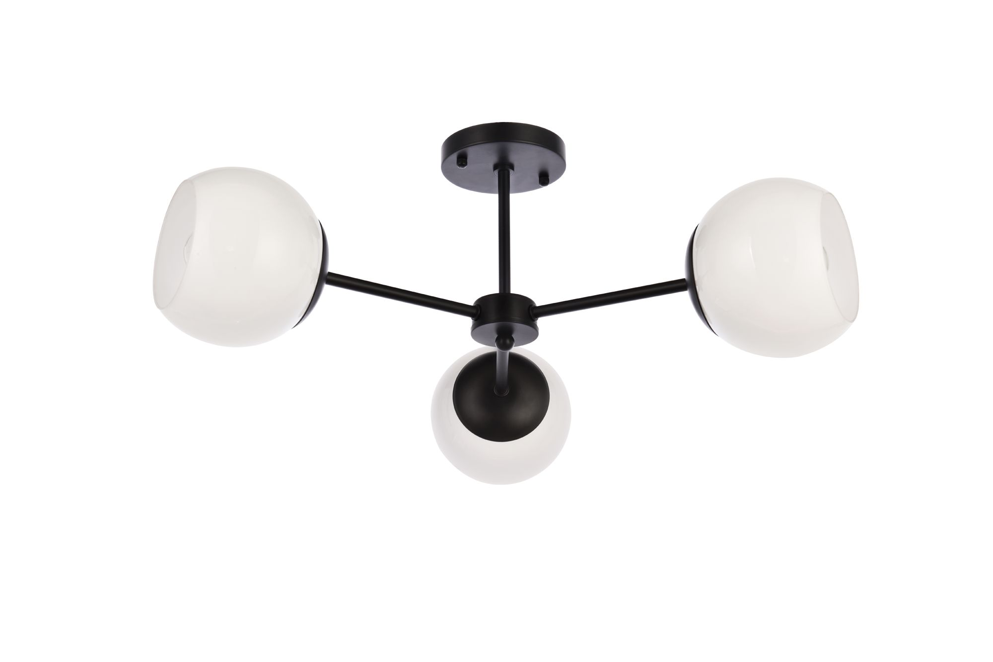 Briggs 26" Flush Mount In Black With White Shade