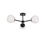 Briggs 26" Flush Mount In Black With White Shade