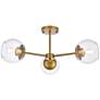 Briggs 26" Flush Mount In Brass With Clear Shade