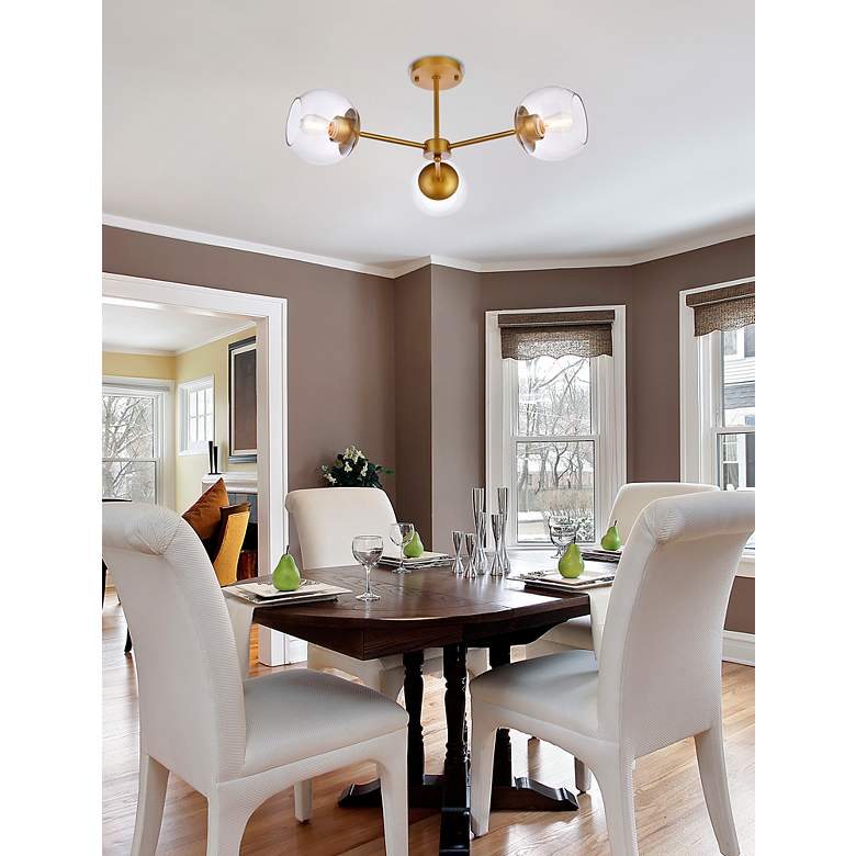 Image 3 Briggs 26" Flush Mount In Brass With Clear Shade more views