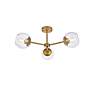 4_Briggs 26" Flush Mount In Brass With Clear Shade more views