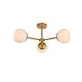 Thumbnail4 of Briggs 26" Flush Mount In Brass With White Shade more views