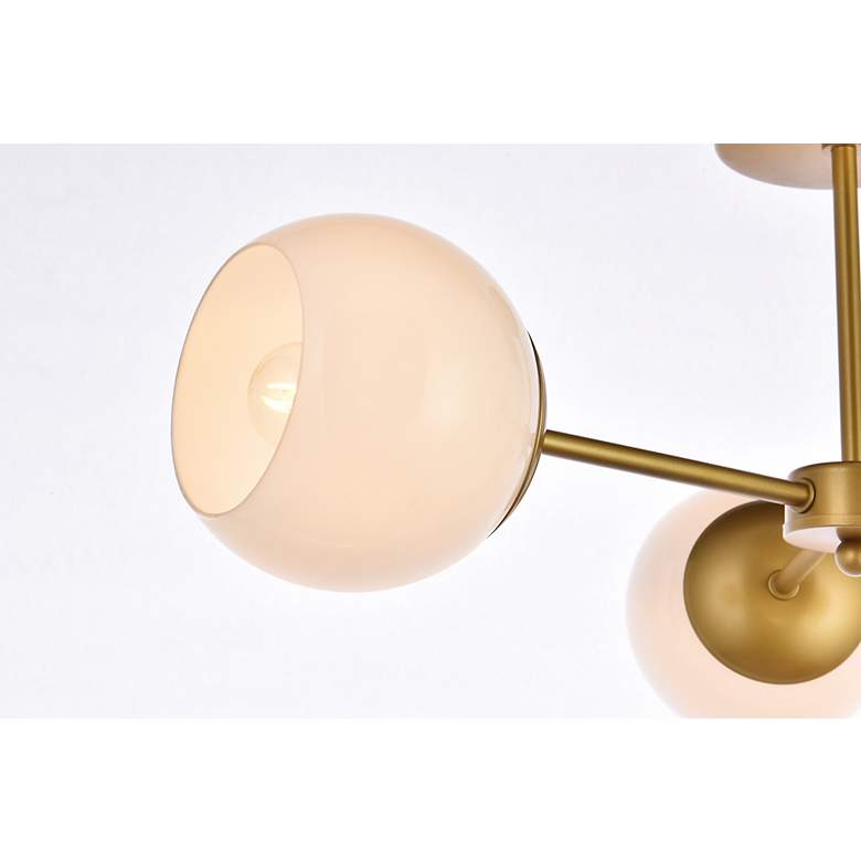 Image 6 Briggs 26" Flush Mount In Brass With White Shade more views
