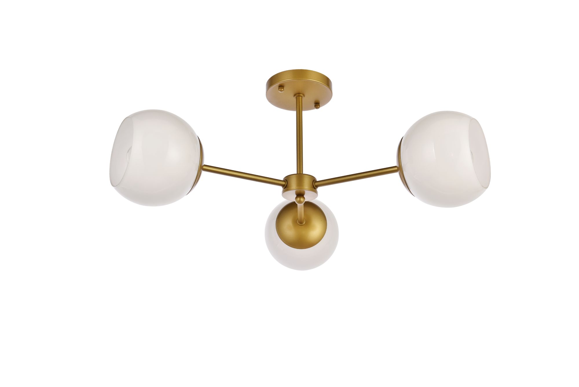 Briggs 26" Flush Mount In Brass With White Shade