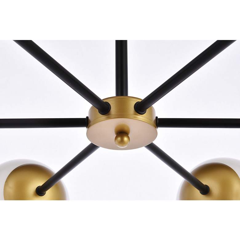 Image 5 Briggs 30" Pendant In Black And Brass With White Shade more views