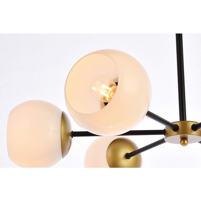Image 6 Briggs 30" Pendant In Black And Brass With White Shade more views