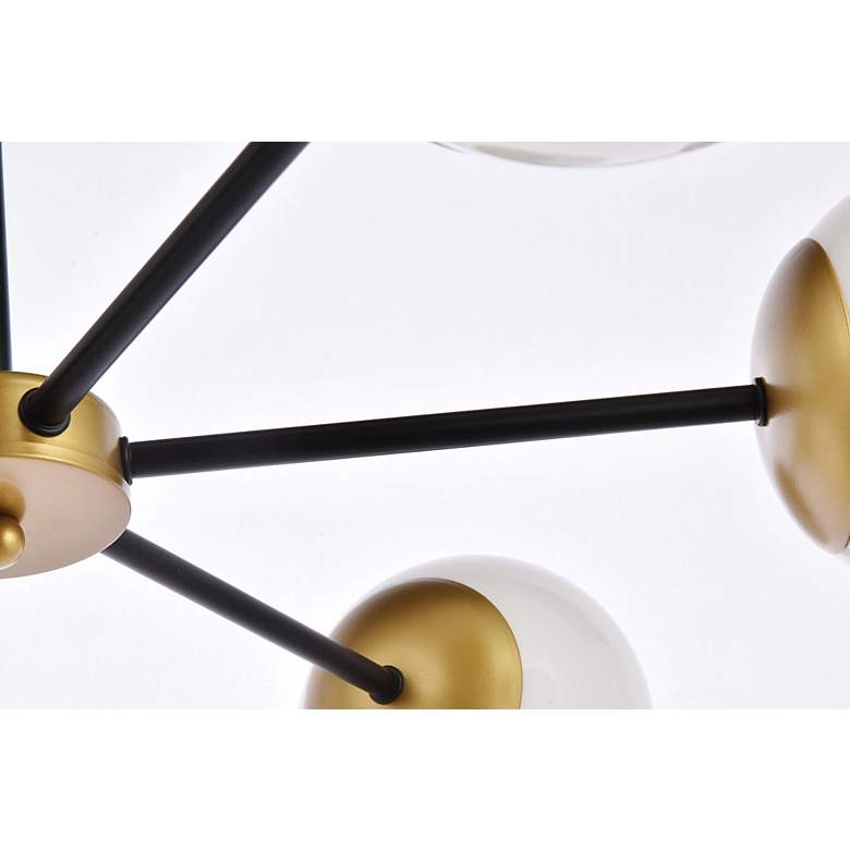 Image 7 Briggs 30" Pendant In Black And Brass With White Shade more views