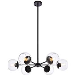 Briggs 30" Pendant In Black With Clear Shade