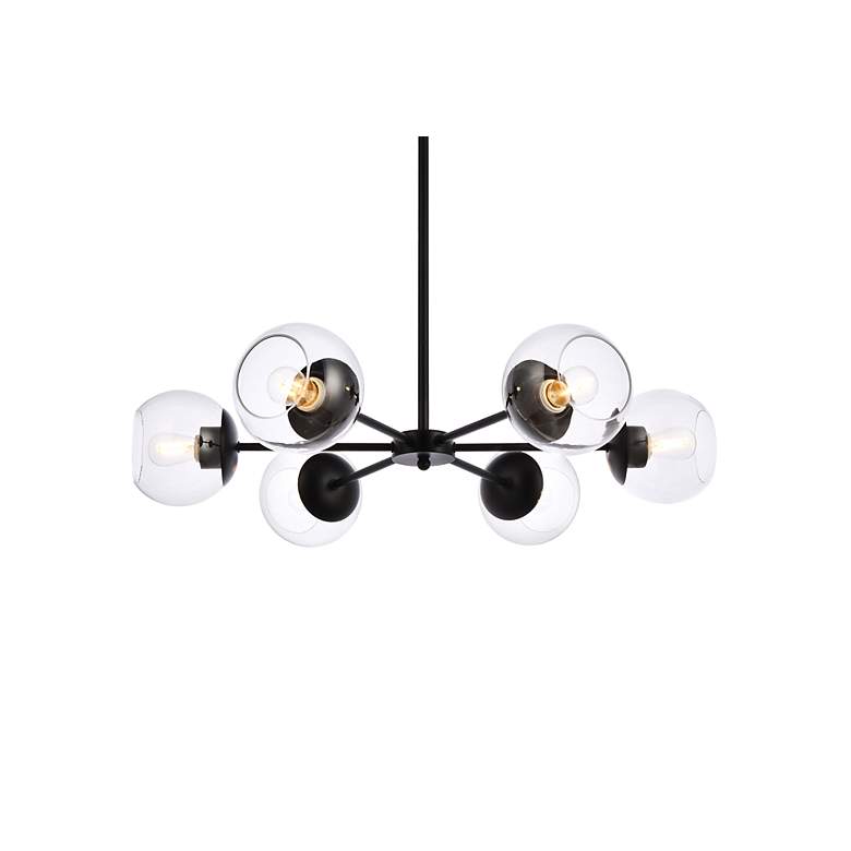 Image 4 Briggs 30" Pendant In Black With Clear Shade more views