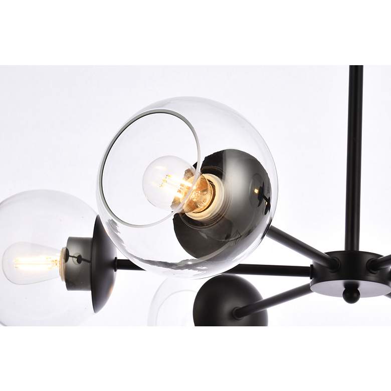 Image 7 Briggs 30" Pendant In Black With Clear Shade more views