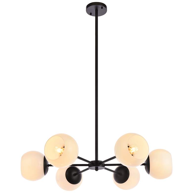 Image 1 Briggs 30" Pendant In Black With White Shade