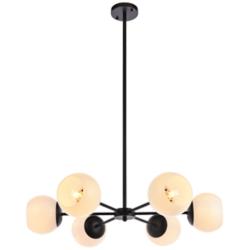 Briggs 30" Pendant In Black With White Shade