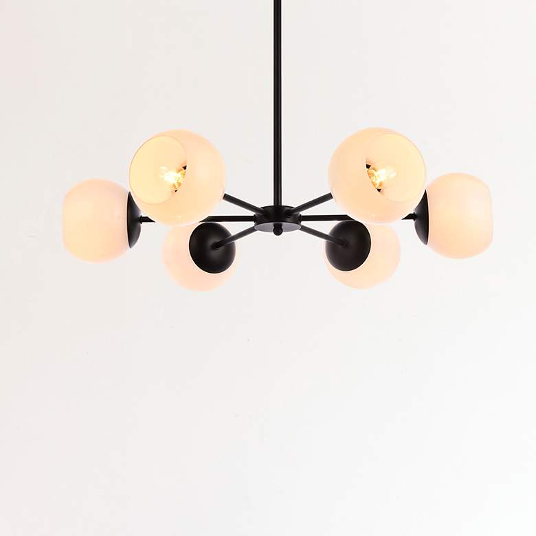 Image 1 Briggs 30" Pendant In Black With White Shade