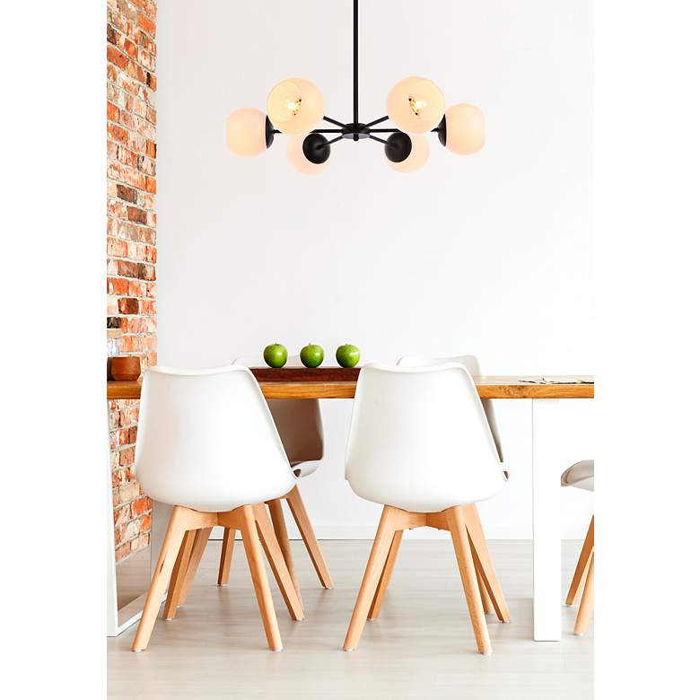 Image 3 Briggs 30" Pendant In Black With White Shade more views
