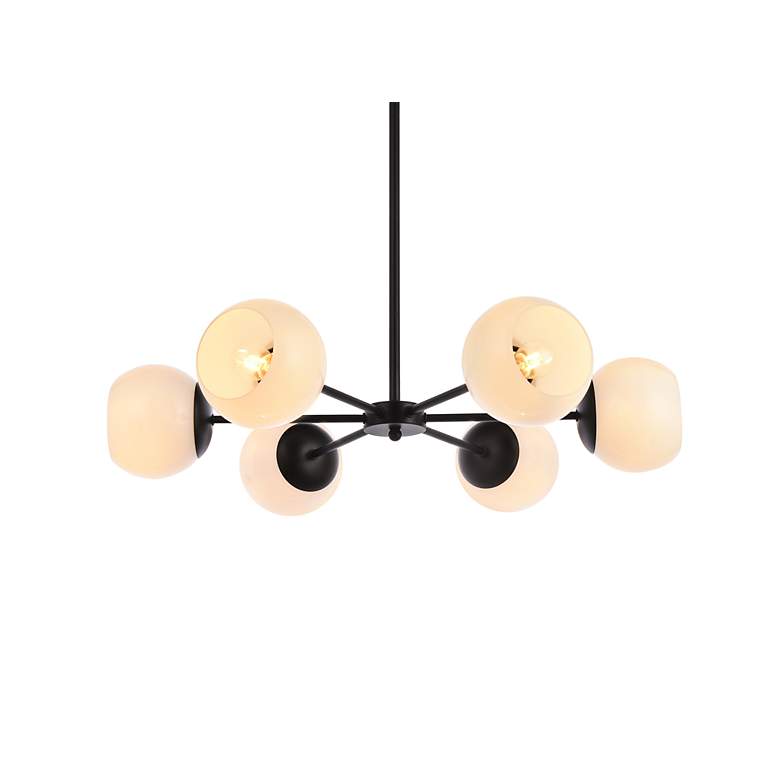 Image 4 Briggs 30" Pendant In Black With White Shade more views