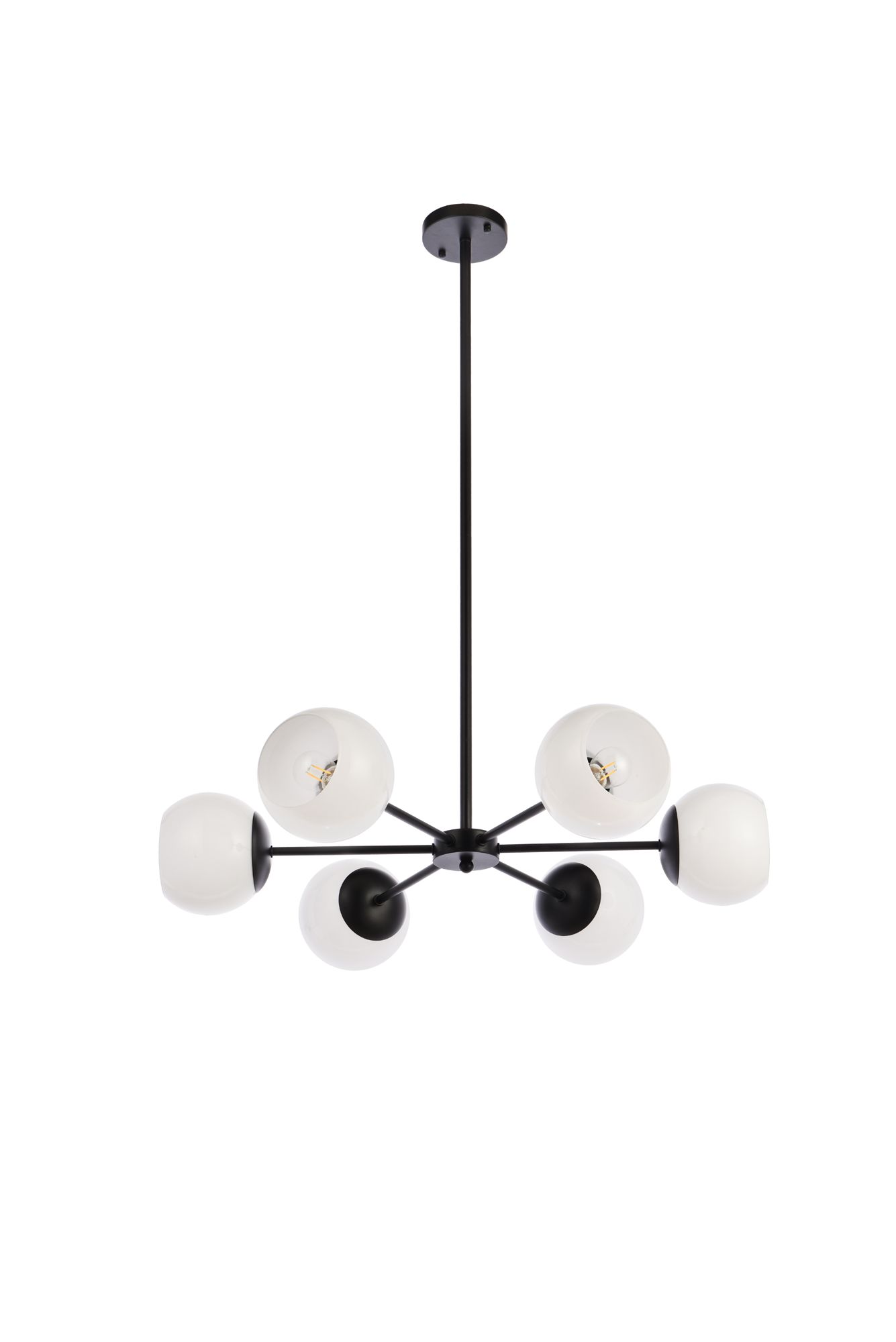 Briggs 30" Pendant In Black With White Shade
