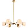 Briggs 30" Pendant In Brass With White Shade
