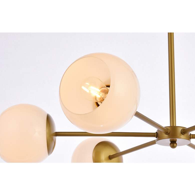 Image 6 Briggs 30" Pendant In Brass With White Shade more views