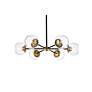 5_Briggs 30" Wide Black Brass Iron 6-Light Globe Pendant more views