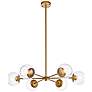 2_Briggs 30" Wide Brass 6-Light Chandelier