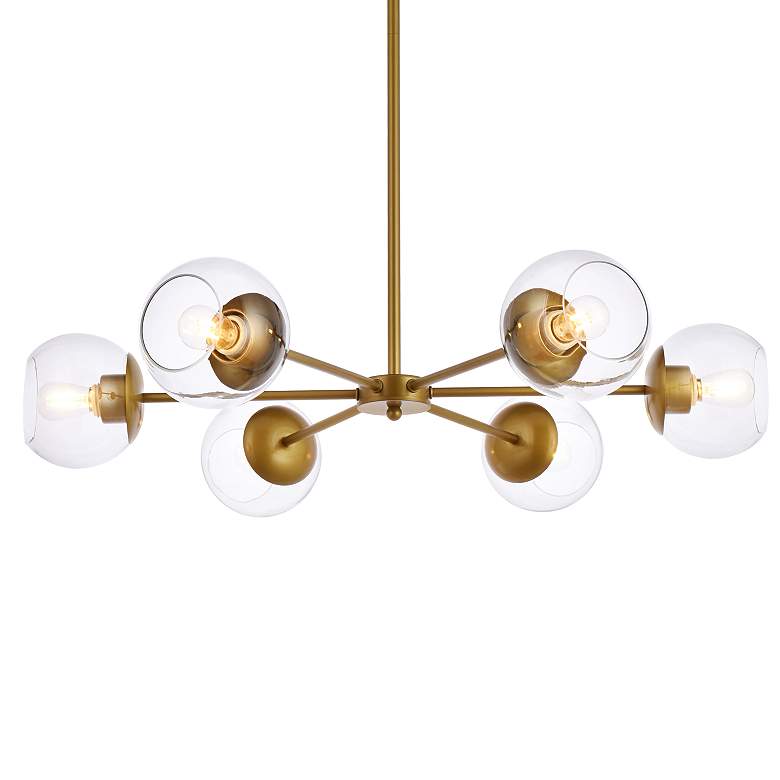 Image 4 Briggs 30" Wide Brass 6-Light Chandelier more views