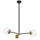 Briggs 32" Pendant In Black And Brass With Clear Shade