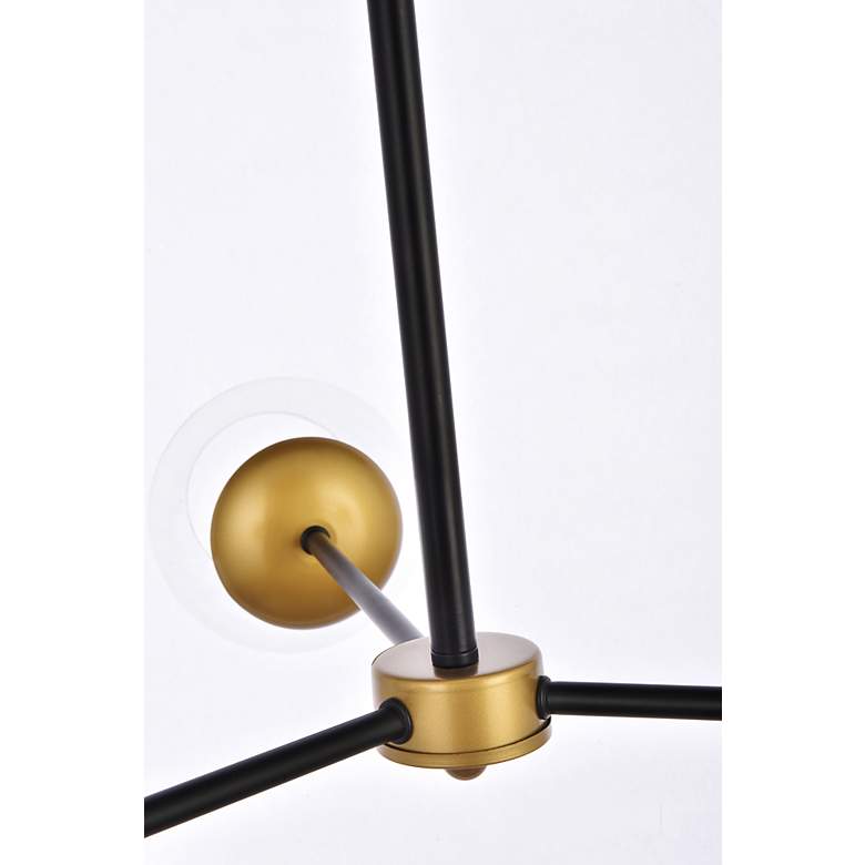 Image 3 Briggs 32" Pendant In Black And Brass With Clear Shade more views
