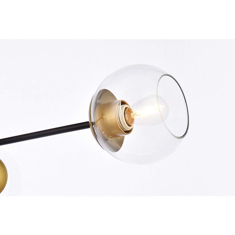Image 4 Briggs 32" Pendant In Black And Brass With Clear Shade more views