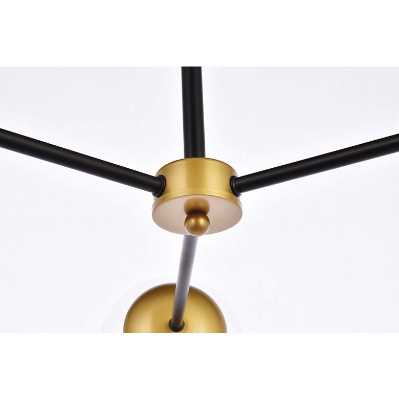 Image 5 Briggs 32" Pendant In Black And Brass With Clear Shade more views