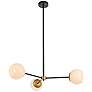 2_Briggs 32" Pendant In Black And Brass With White Shade