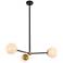 Briggs 32" Pendant In Black And Brass With White Shade
