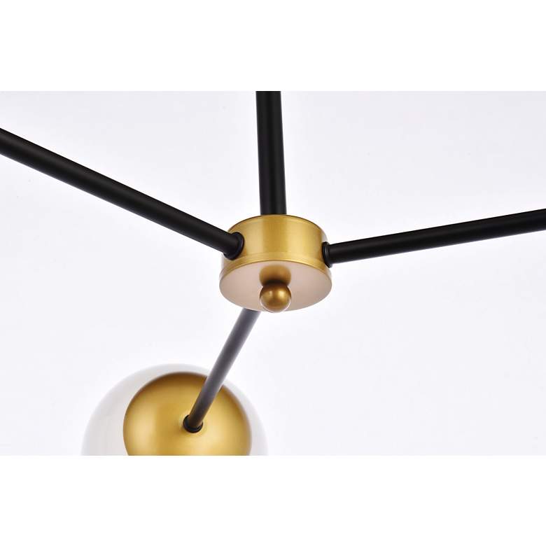 Image 5 Briggs 32" Pendant In Black And Brass With White Shade more views