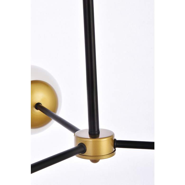 Image 7 Briggs 32" Pendant In Black And Brass With White Shade more views