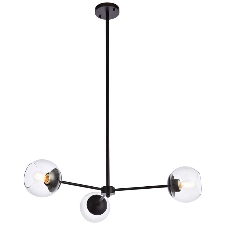 Image 2 Briggs 32" Pendant In Black With Clear Shade