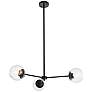 2_Briggs 32" Pendant In Black With Clear Shade