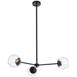 Briggs 32" Pendant In Black With Clear Shade