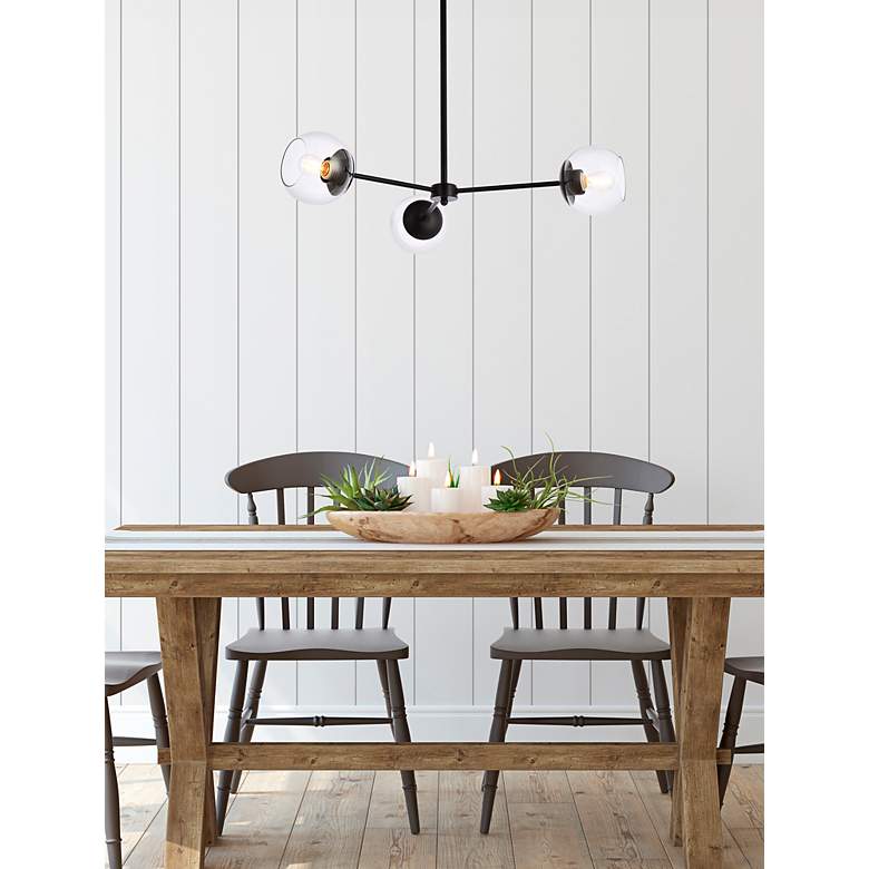 Image 3 Briggs 32" Pendant In Black With Clear Shade more views