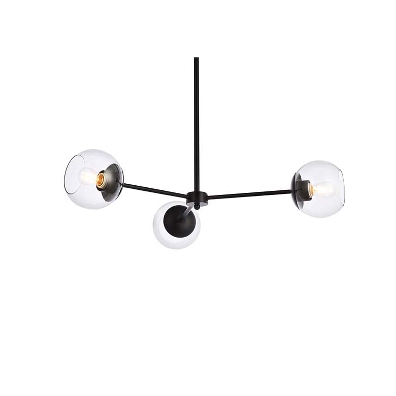 Image 4 Briggs 32" Pendant In Black With Clear Shade more views
