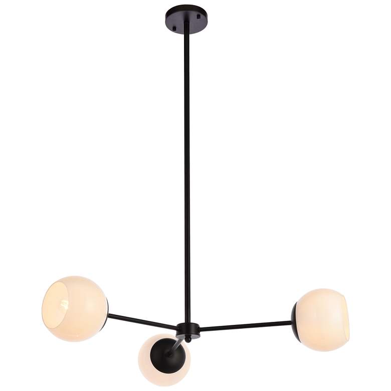 Image 2 Briggs 32" Pendant In Black With White Shade