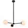 Briggs 32" Pendant In Black With White Shade