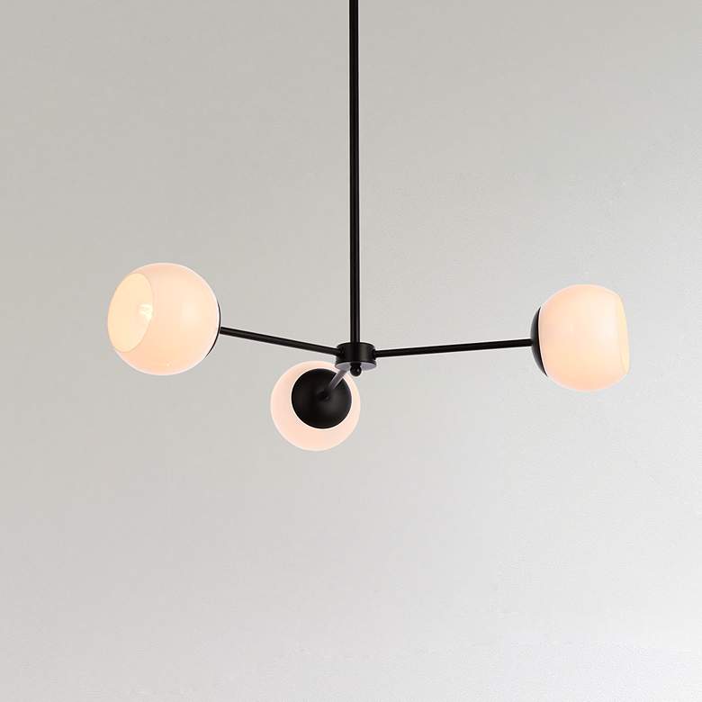 Image 1 Briggs 32" Pendant In Black With White Shade