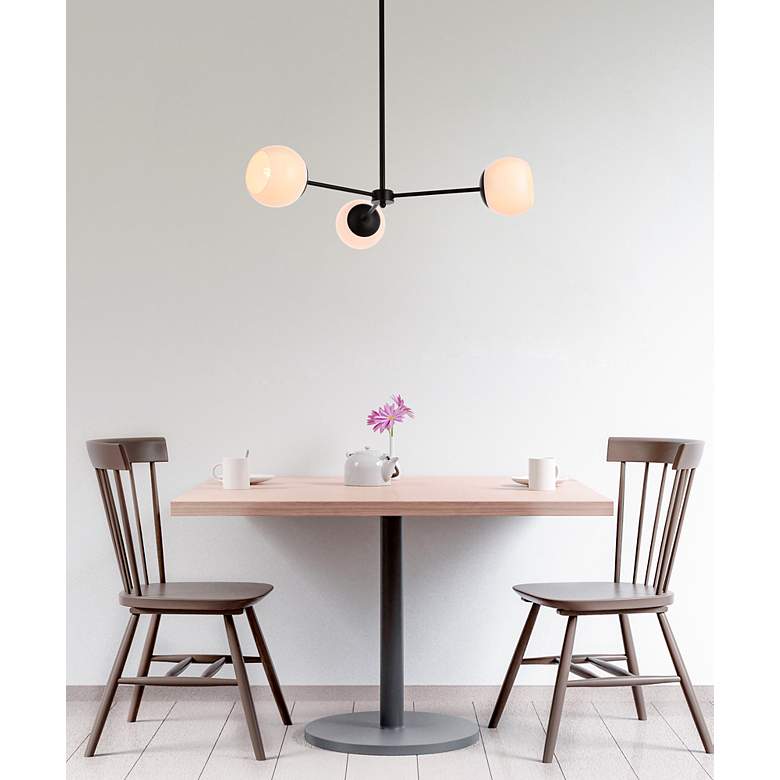 Image 3 Briggs 32" Pendant In Black With White Shade more views