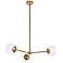Briggs 32" Pendant In Brass With Clear Shade