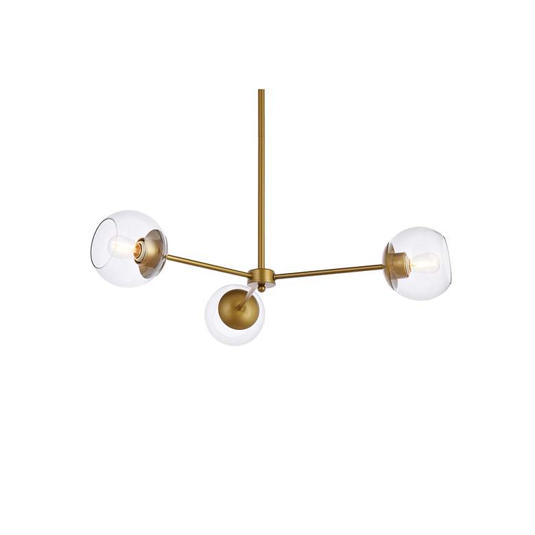 Image 4 Briggs 32" Pendant In Brass With Clear Shade more views