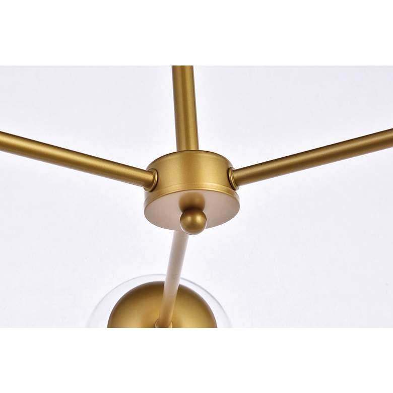 Image 5 Briggs 32" Pendant In Brass With Clear Shade more views