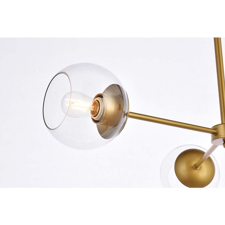 Image 6 Briggs 32" Pendant In Brass With Clear Shade more views