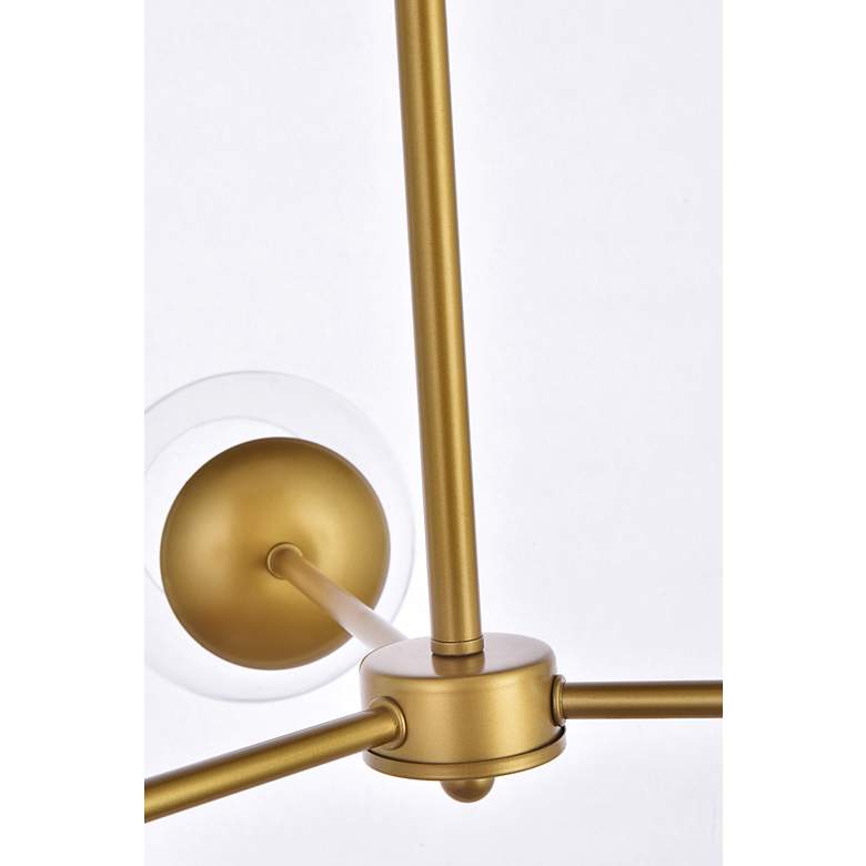 Image 7 Briggs 32" Pendant In Brass With Clear Shade more views