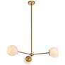 Briggs 32" Pendant In Brass With White Shade