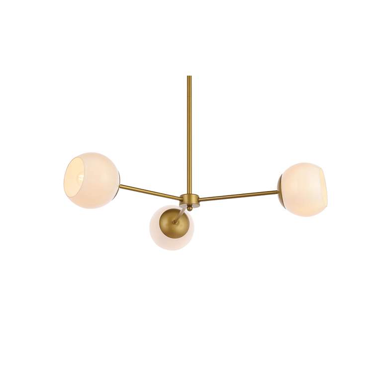 Image 4 Briggs 32" Pendant In Brass With White Shade more views